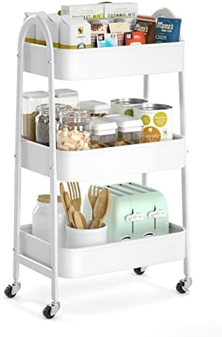 EAGMAK 3 Tier Utility Rolling Cart, Metal Storage Cart by EAGMAK