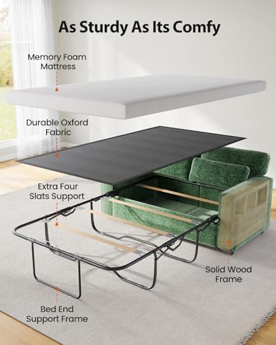 Marsail Pull Out Sofa Bed, Queen Size Sleeper Sofa - Image 5
