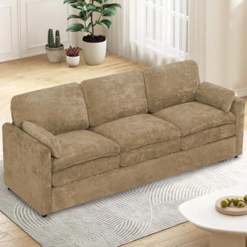 89” Chenille 3-Seater Sofa w/Two Arm Pillows by ACMEASE