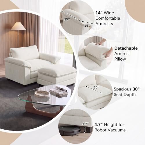 Homall Sofa Accent Chair with Ottoman - Image 3