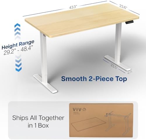 VIVO Light Wood 43 x 24 in Standing Desk - Image 3