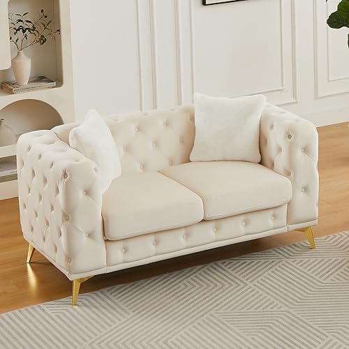 KEIKI 61" Luxury Oversized Velvet Chesterfield Sofa - Image 4