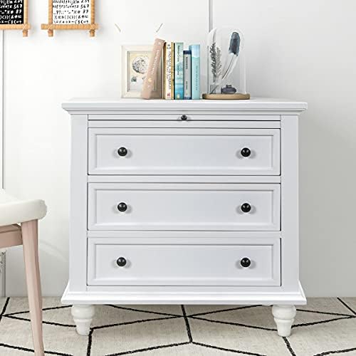 LUMISOL 27.6'' Nightstand with Pull Out Tray and 3 Drawers - Image 7