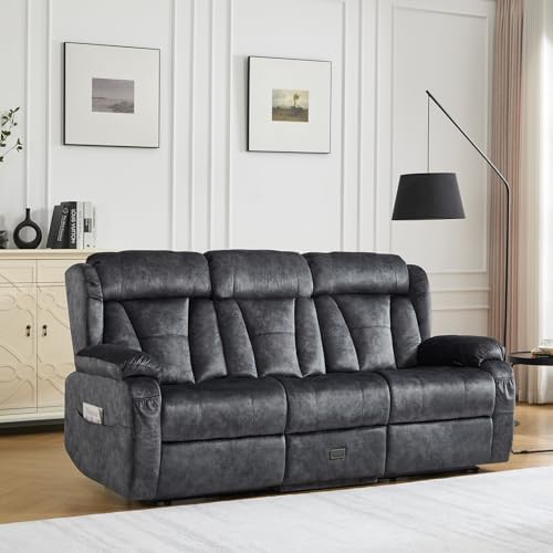 77.2"Reclining Sofa 3 Seater Recliner Couch - Image 2