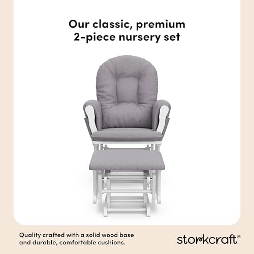 Storkcraft Premium Hoop Glider & Ottoman, Espresso/Gray Swirl - Image 5