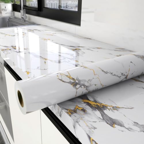 Glossy Thick Marble Contact Paper by YUN-aeonPeelandStickWall