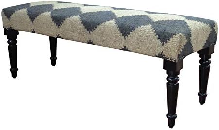 LR Home Tan/Black Upholstered Bench - Image 5