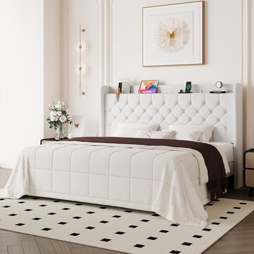 Allewie King Size Bed Frame, Storage Headboard & Charging Station - Image 3