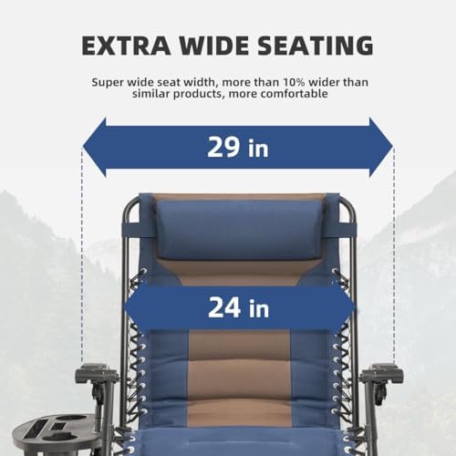 Zero Gravity Chair Set of 4 Oversized Padded Recliner - Image 4