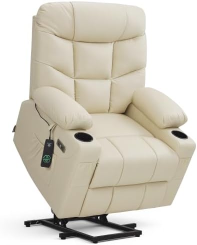 MCombo Power Lift Recliner for Elderly, Leather 7287 by MCombo