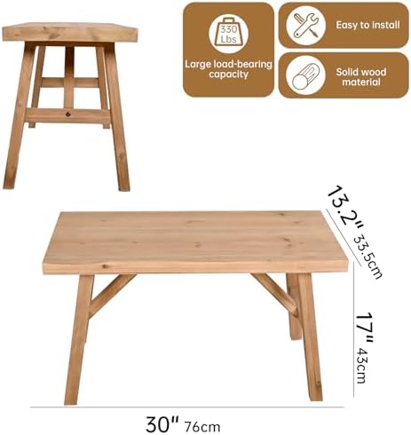 SwallowLiving 30" Solid Wood Entry Bench - Image 2