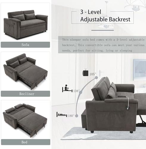 55.5" Small Sleeper Sofa Couch - Image 6