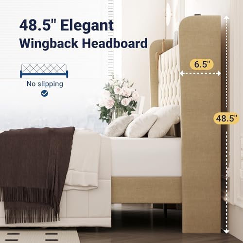 Allewie Queen Bed Frame, Storage Headboard & Charging Station - Image 6