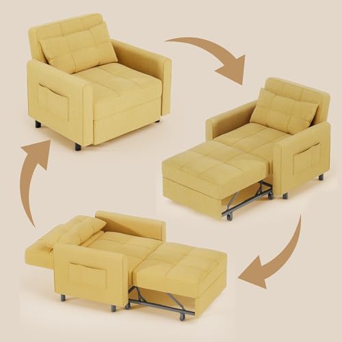 Gizoon 3-in-1 Convertible Sofa Bed Chair, Pullout Sleeper, Adjustable Back - Image 7