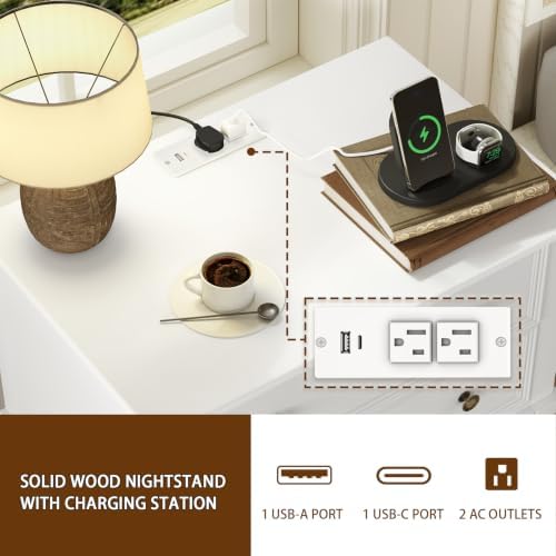 IKENO Solid Wood Nightstand - Image 4
