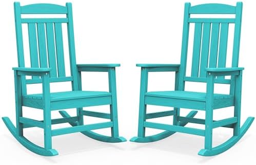 SERWALL Outdoor Rocking Chair Set of 2, Patio Rocking Chair by SERWALL