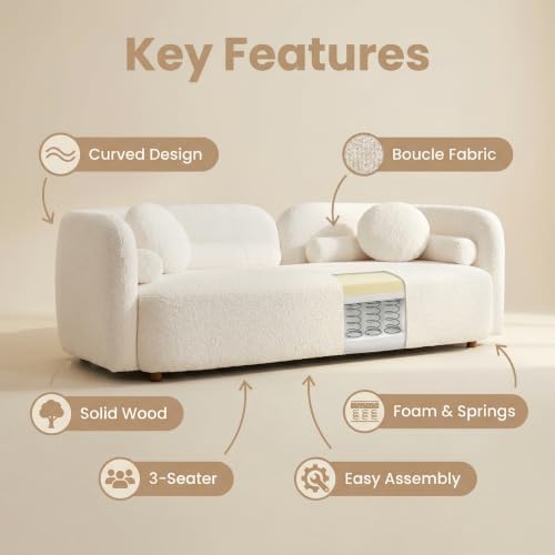 4-Piece Curved Couch Set, Sofa Loveseat & 2 Chairs - Image 5