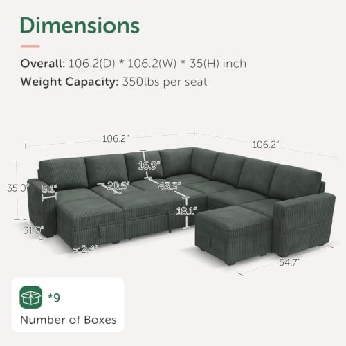 HONBAY Modular Sectional Sleeper Sofa - Image 2