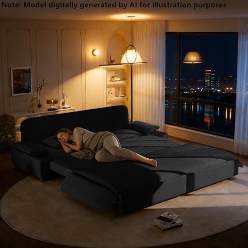 94.5" Sleeper Sofa Bed King Size, 3-in-1 Convertible Corduroy Couch - Image 2