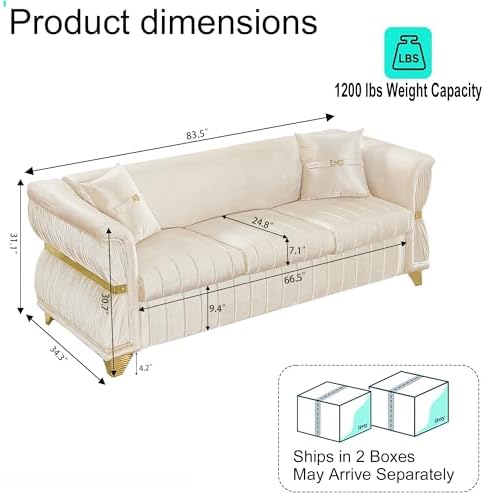KEIKI 84" Luxury Oversized Velvet Chesterfield Sofa - Image 2