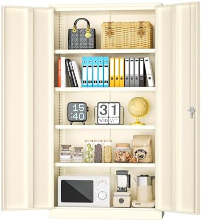 INTERGREAT Metal Storage Cabinet Doors, Tall Lockable Steel Cabinets by INTERGREAT