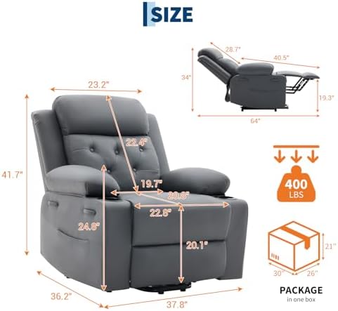 Garvee Oversized Power Lift Recliner Chair - Image 2