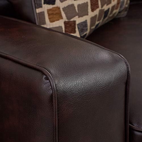 Serta Palisades 73" Track Arm Sofa, Durable Bonded Leather, Soft Pillow Back - Image 4