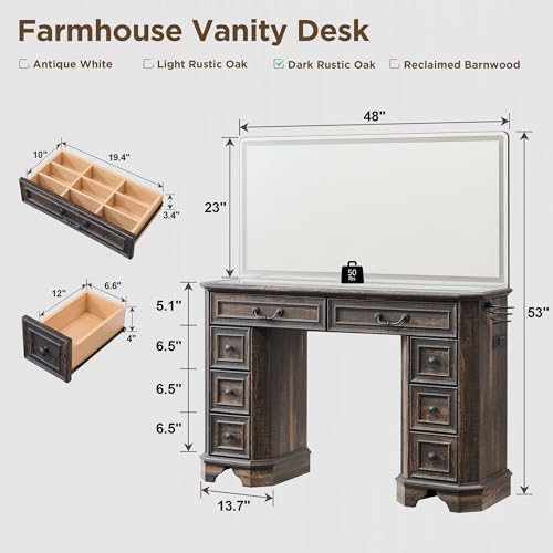 T4TREAM 48" Farmhouse Vanity Desk - Image 2