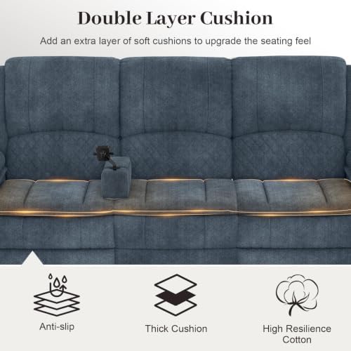 3 Seater Reclining Sofa with Multi-Functional Middle Seat - Image 5