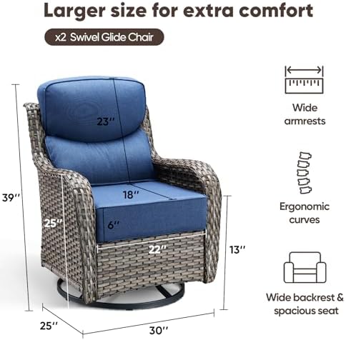 Swivel Patio Chairs sofa Set of 2 - Image 2