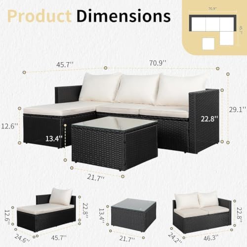 JAMFLY 4-Piece PE Wicker Patio Set - Image 3