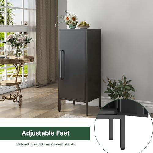 Metal Storage Cabinet with Door & 2 Adjustable Shelves 39.5” Small Storage - Image 6