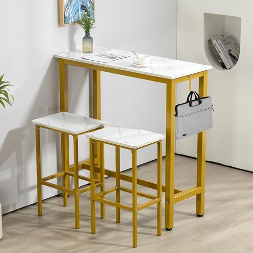 Finnhomy Bar Table Set, 39.3" Pub Table High Top Table, Rectangular Bar Height - Image 4