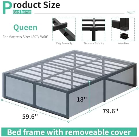 Lutown-Teen 18 Inch Queen Bed Frame - Image 2