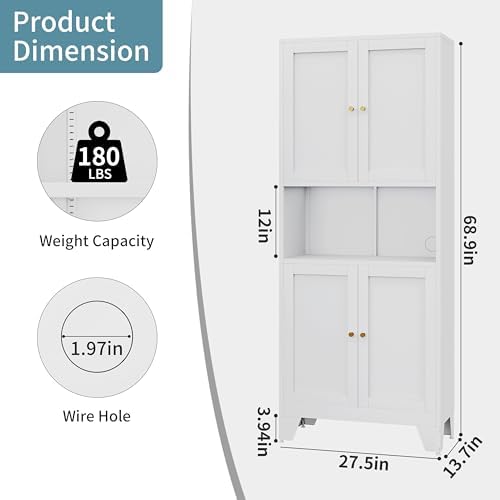 69" Tall Metal Pantry Cabinet - Image 3