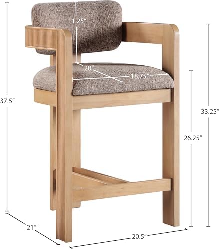 Meridian Furniture Sacha Linen Blend Counter Stool - Image 3