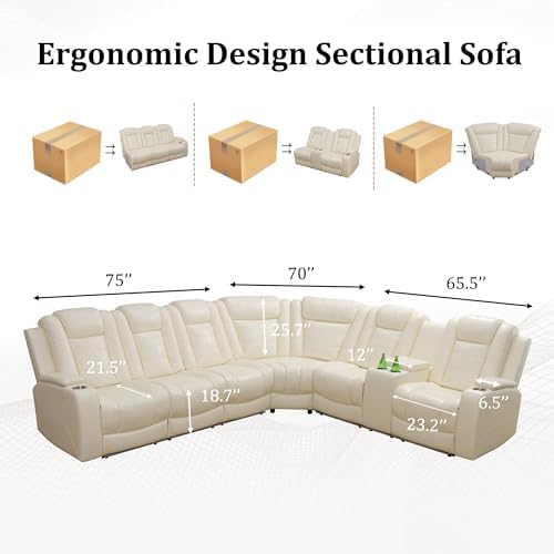 Breathing Leather Reclining Sofa Set, Power Recliner Sectional Couch - Image 2