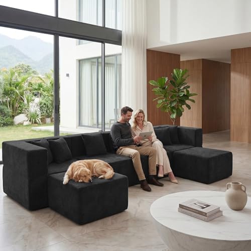MONVANE U Shaped Boneless Sectional Couch Oversized - Image 2