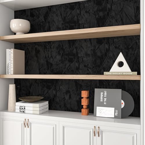 Decotalk Black Velvet Wallpaper Felt Fabric Velvet Contact Paper Peel and Stick - Image 6