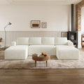 Novilla 118'' U-Shape Modular Sectional Sofa, Corduroy Beige by Novilla