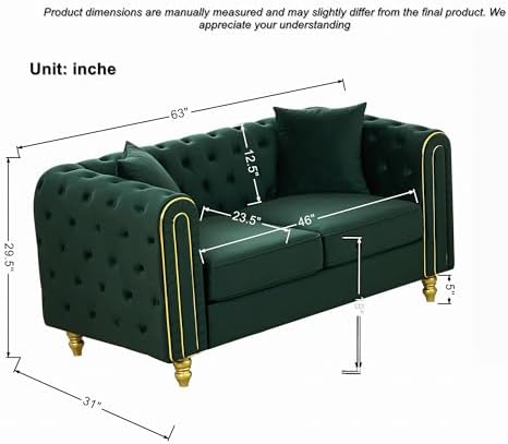 Velvet Chesterfield Sofa, Mid Century Modern Deep Seater Couch - Image 2