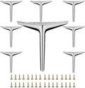7 inch/18cm Shiny Chrome Metal Furniture Legs Set of 8 by Smaxcn