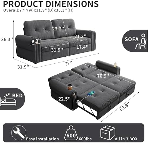 Queen Sleeper Sofa Bed - Image 2