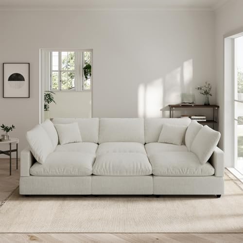 Linen Sleeper Sofa Bed, Modern Sectional Sofa Couch by Gtilzria