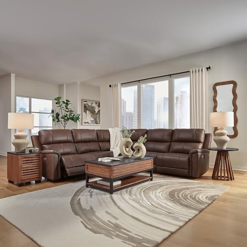 Signature Design by Ashley 5-Piece Leather Power Reclining Sectional - Image 7