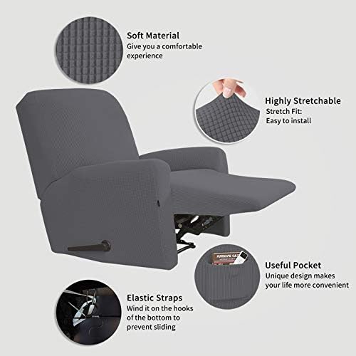 Easy-Going Recliner Stretch Sofa Slipcover Sofa Cover 4-Pieces Furniture - Image 3