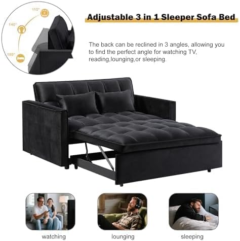 NicBex Sleeper Sofa Bed with Adjustable Backrest & Side Pockets - Image 7