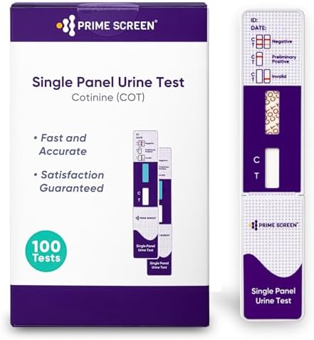 Prime Screen Nicotine Tobacco Cotinine Urine Test Kit by Prime+Screen