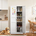 71"Metal Pantry Kitchen Pantry Storage Cabinet Tall White Cabinet by Yizosh