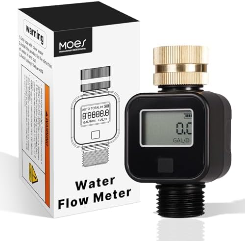 MOES Water Flow Meter, Measure Gallon/Liter Consumption and Flow Rate by MOES